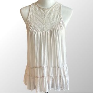 American Eagle Top Women’s‎ M Cream Lace  Babydoll Top Boho Cottagecore Y2K